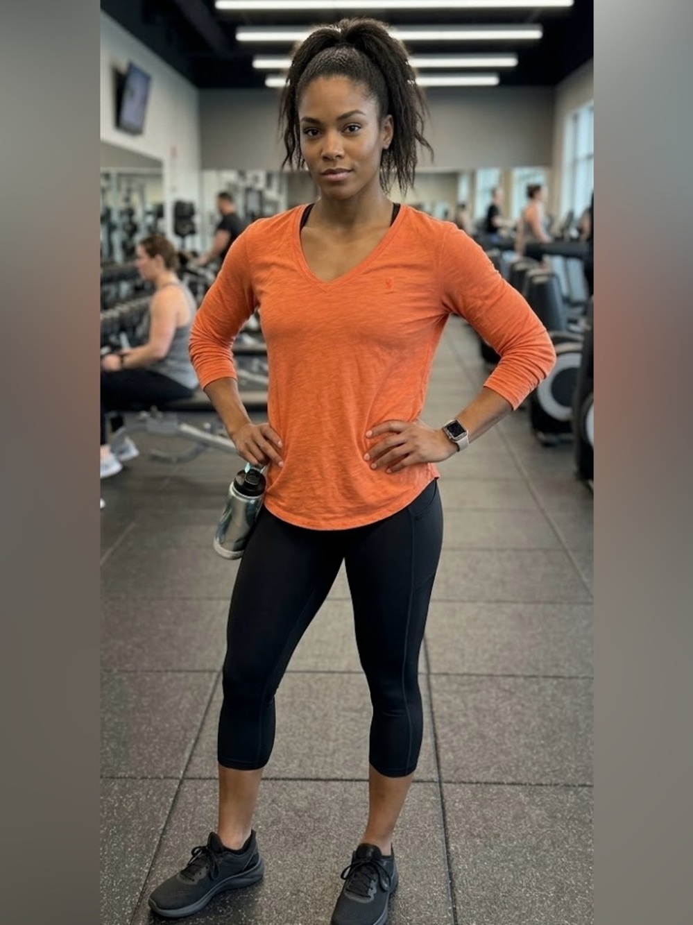 Ralph Lauren Sport V-Neck Long Sleeve Top - Orange